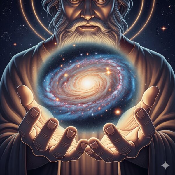 God holding the universe